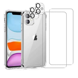 Coque iPhone 11 et 2 écrans de protection - TPU - Tranparente