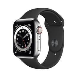 Apple Watch Series 6 (2020) GPS + Cellular 44 mm - Aluminium Silver - Bracelet sport Black