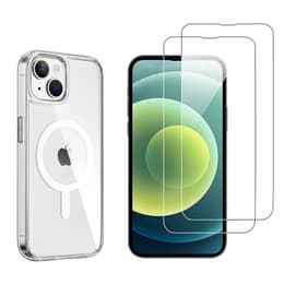 Coque iPhone 13 et 2 écrans de protection - TPU - Transparent