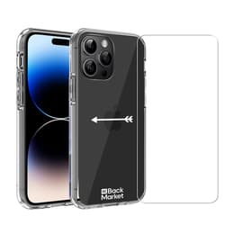 Coque Back Market iPhone 14 Pro et écran de protection - Plastique 60% recyclé - Transparent