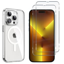 Coque iPhone 14 Pro Max et 2 écrans de protection - TPU - Transparent