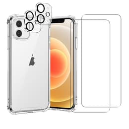 Coque iPhone 12 et 2 écrans de protection - TPU - Transparente