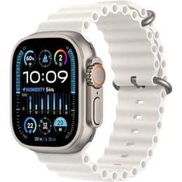 Apple Watch Ultra 2 (2023) GPS + Cellular 49 mm - Titane Natural Titanium - Bracelet Océan White