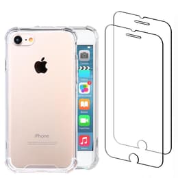 Coque iPhone SE (2022/2020)/8/7 et 2 écrans de protection - Plastique recyclé - Transparent