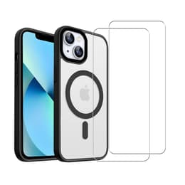 Coque iPhone 13 et 2 écrans de protection - TPU - Noir